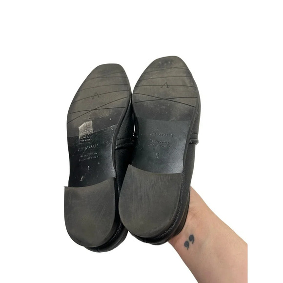 Aquatalia Size 6 Revy Black Leather Slip on Loafers - Picture 4 of 4